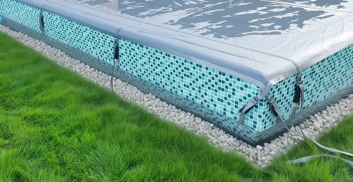 Покрывало для бассейна под снегом — защита зимой в Нижнем Тагиле